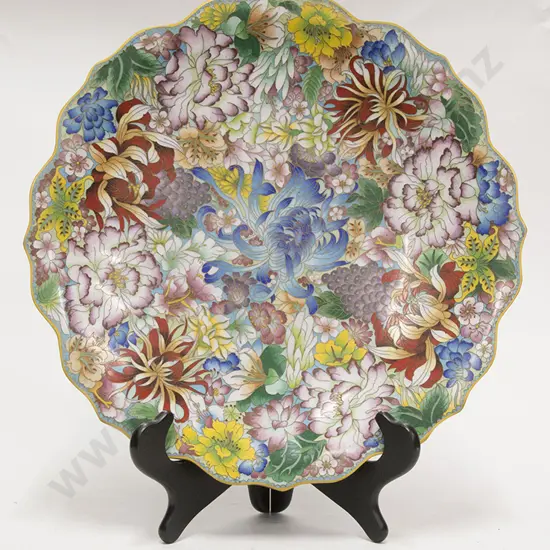 C20th Cloisonne Shaped Circular Charger
