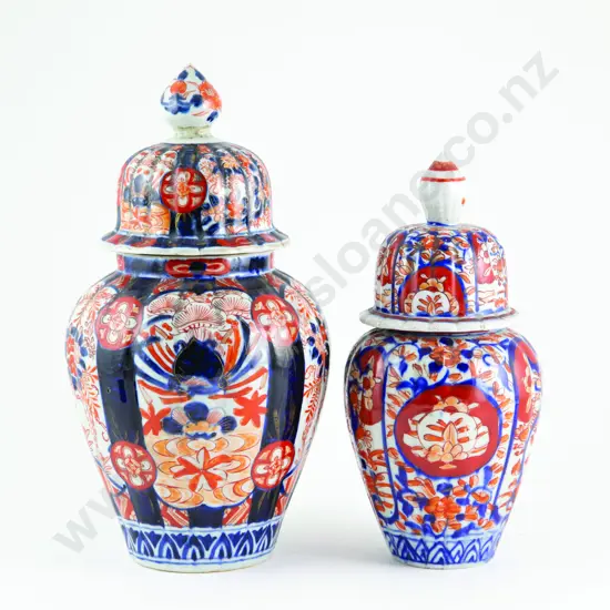 Pair Late C19th Imari Vase and Covers