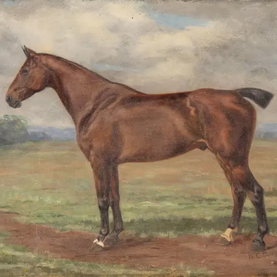 B C Dobie - Hunter in Landscape