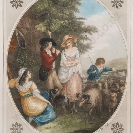 Set of Four Stipple Engravings