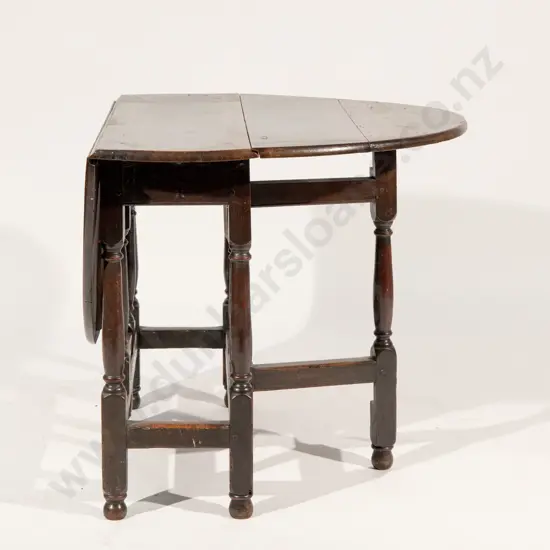 Early C18th Oak Oval Gate Leg Dining Table