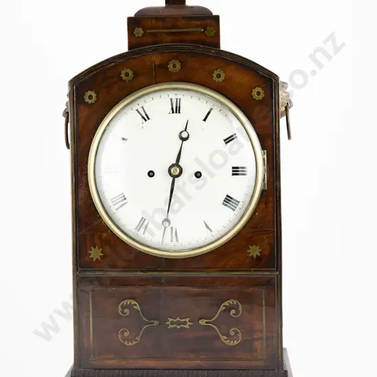 Regency Mahogany and Brass Inlaid Bracket Clock