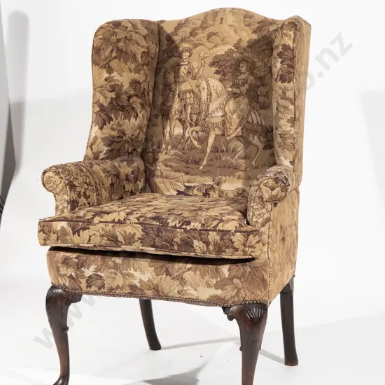 Geo III Walnut Wing Armchair