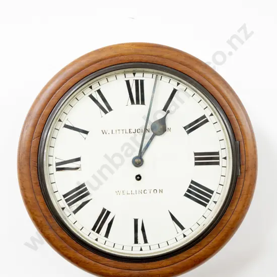 C19th NZ Colonial Kauri Circular Wall Clock