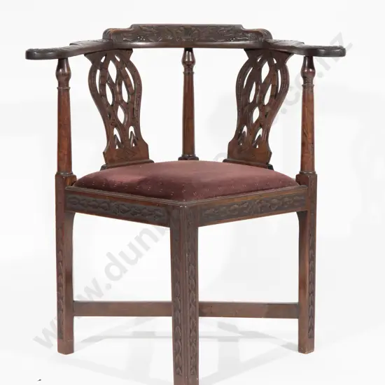 Geo III Mahogany Corner Chair