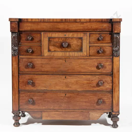William IV Mahogany Secretaire Scotch Chest