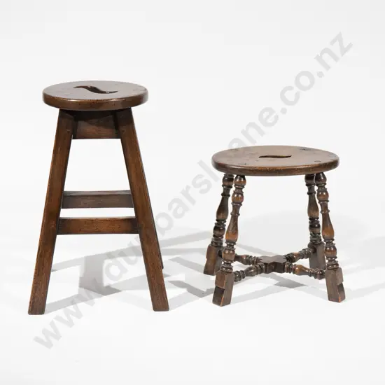 Small Victorian Style Elm & Beech Oval Stool
