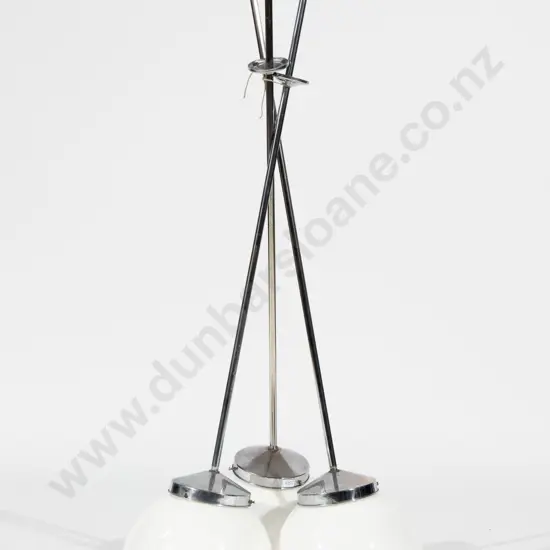 Set of Nine White Opaque Spherical Light Fittings