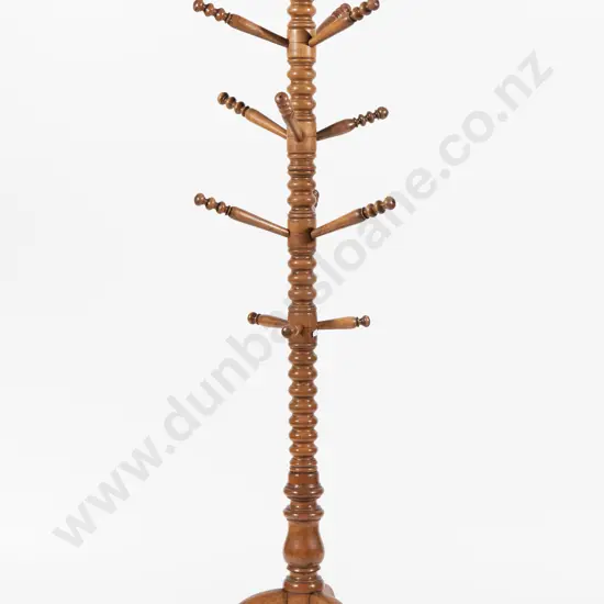 Victorian Birch Bobbin Turned Coat Stand
