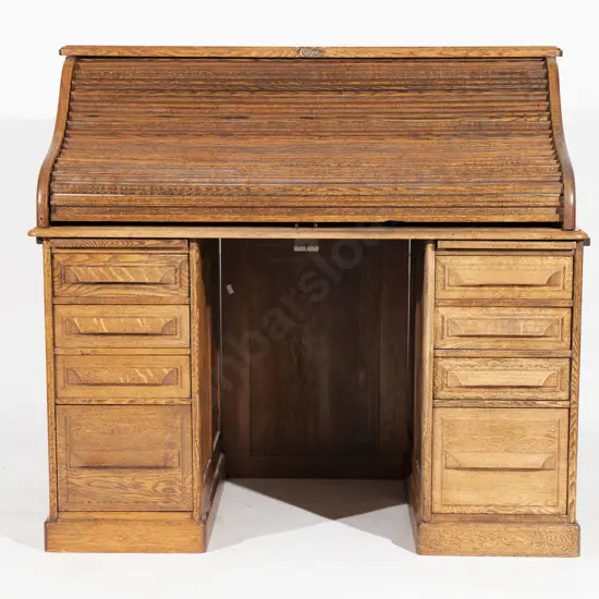 Cutler Oak Roll-Top Desk