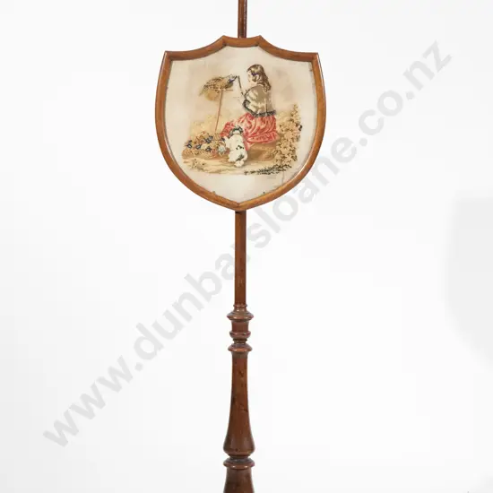 Victorian Mahogany Polescreen & Snuffer