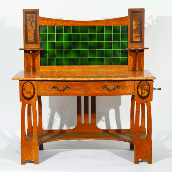 English Art Nouveau Marble Top Wash Stand