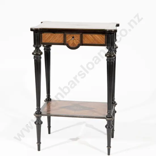 C19th French Walnut Sewing Table by Vve P Sormani