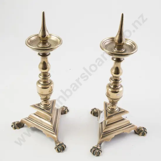 Pair C19th Brass Candlesticks