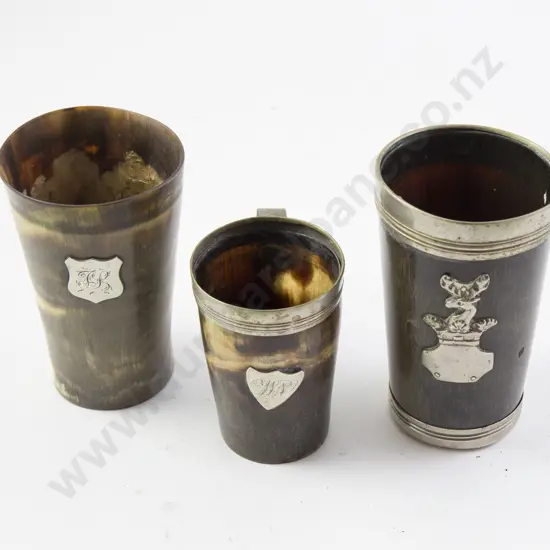 Three Scottish Horn Tumblers