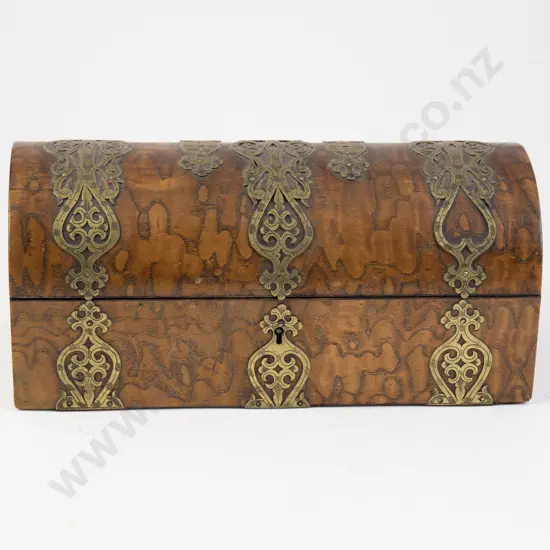 Victorian Brass Bound Fruitwood Work Box