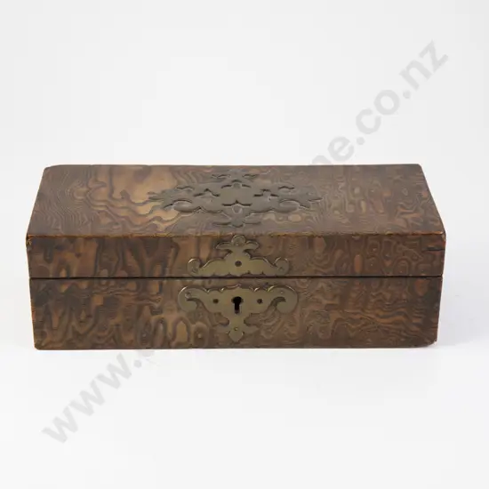 Victorian Fruitwood Brass Mounted Glove Box