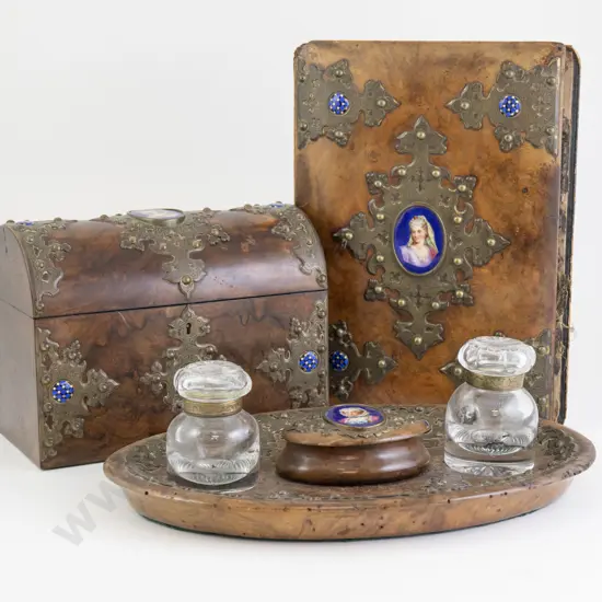 Mid - Late C19th Writing Desk Set