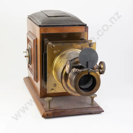 Large Victorian Mahogany and Brass Magic Lantern