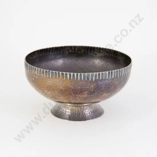 S/S Hand Hammered Footed Bowl
