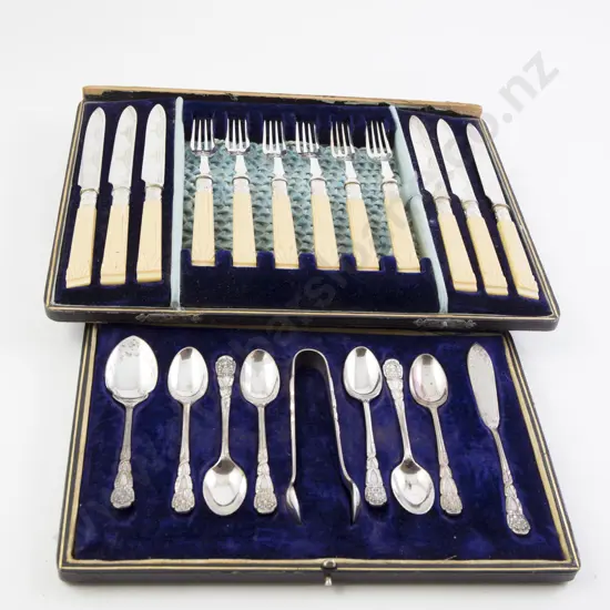 Cased Set Of Spoons & Dessert Set (2)