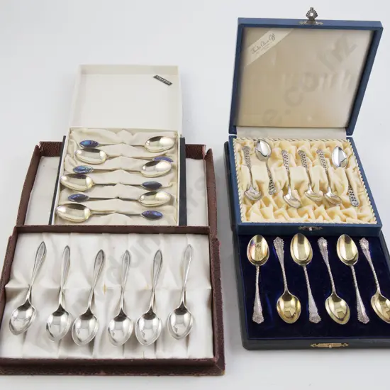 4 Cased Sets Of Teaspoons
