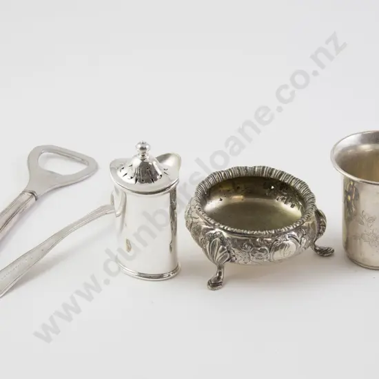 S/S Pepperette, Beaker & 3 Other Oddments