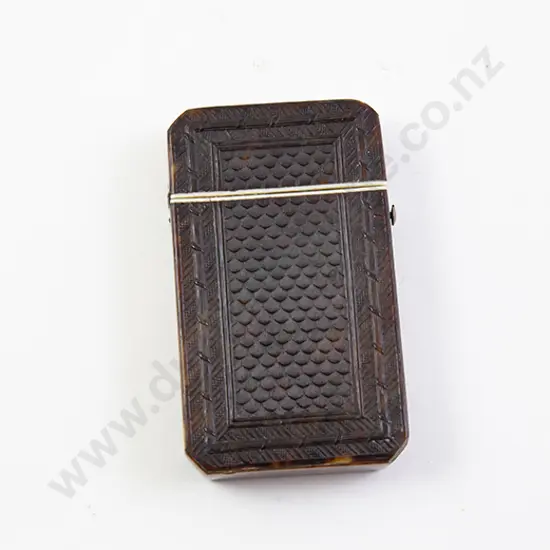 Small Victorian Tortoiseshell Calling Card Case