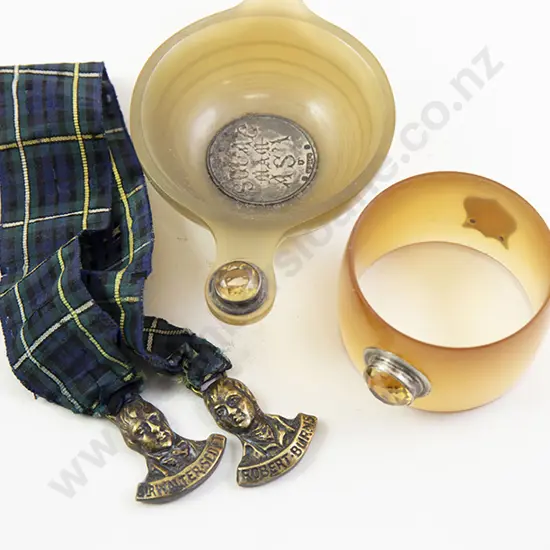 Victorian Scottish Horn Quaich and Napkin Ring, Bookmark