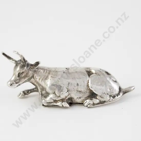 Victorian Silver Miniature Model of a Cow