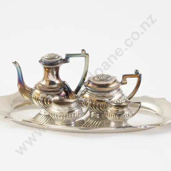 Miniature Silver Three Piece Tea and Coffee Service