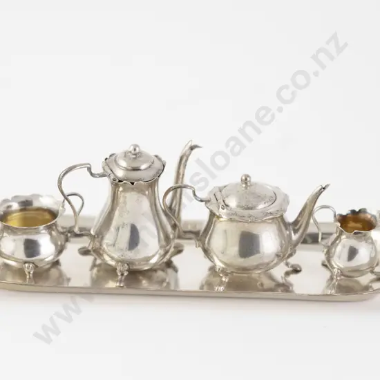 Miniature Silver Four Piece Tea and Coffee Service