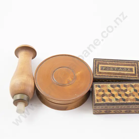 Two Victorian Tunbridge Ware Stamp Boxes