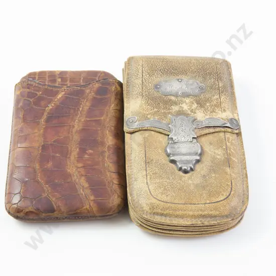 Victorian Leather Letter Purse and Crocodile Skin Cigar Case