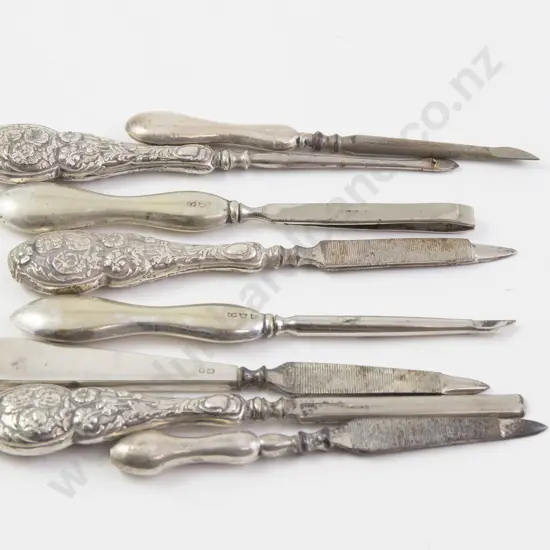 Eight Sterling Silver Handled Manicure Implements