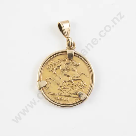 Pendant Mounted 1911 Half Sovereign