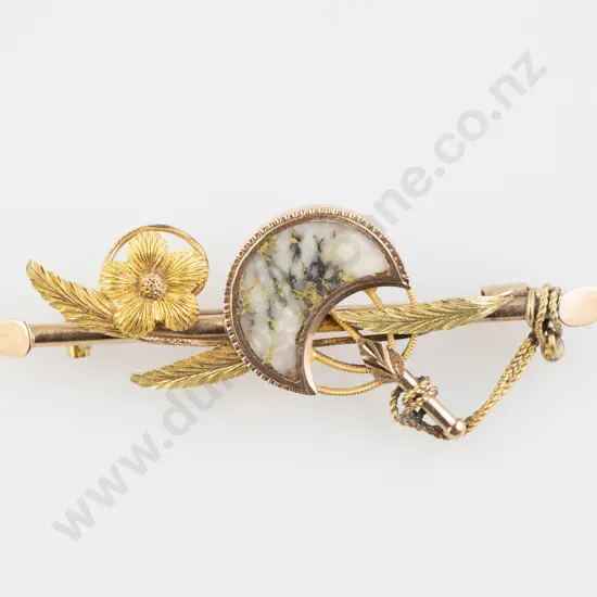NZ Colonial 15ct Miners Sweetheart Brooch