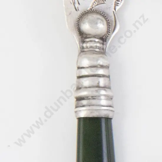 Silver Greenstone Handled Butter Knife