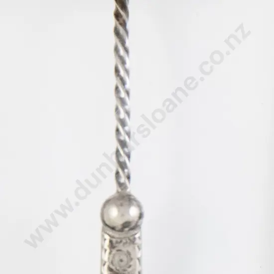 Birmingham Silver Greenstone Handled Sugar Scoop