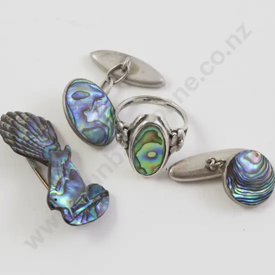 NZ S/S & Paua Ring