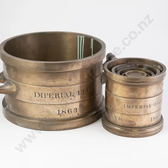 Government of NZ Set of Seven Imperial Weight Measures 1863