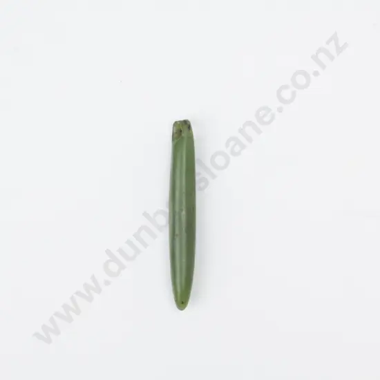 Pre C19th Maori Greenstone Kuru (Pendant). Of straight form