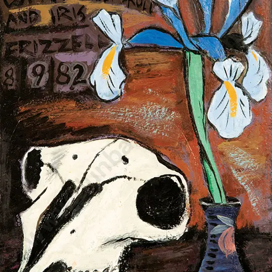 Dick Frizzell - Still Life with Sheepskull & Iris