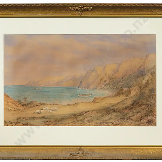 CD Barraud - View from Gore Bay, Cheviot, 1873