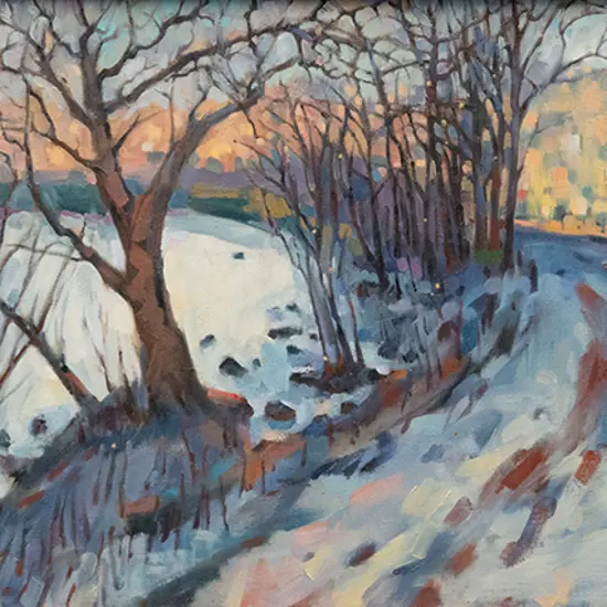 Doris Lusk - City with a Frozen Lake