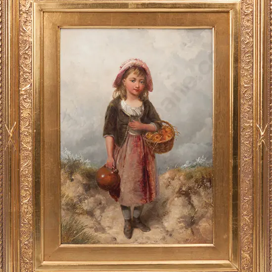 Edward John Cobbett - Young Girl with Basket of Apples