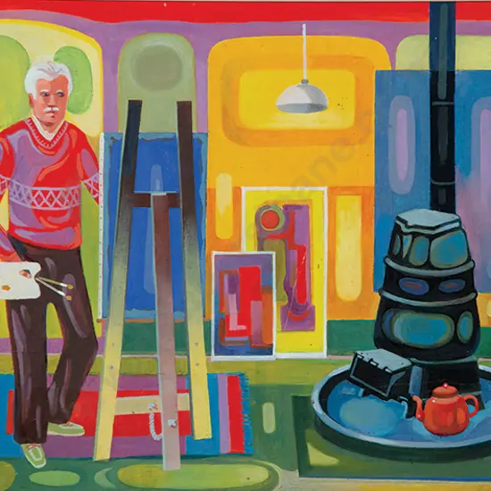 William Reed - Artist and Pot Belly Stove