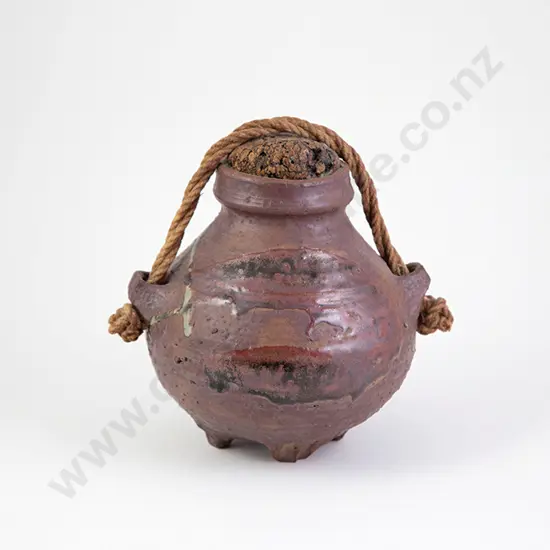 Patricia Perrin Onion Pot with original cork stopper and rope handle