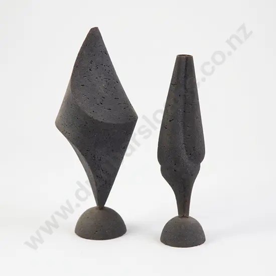 Two Rick Rudd Raku Sculptural Forms