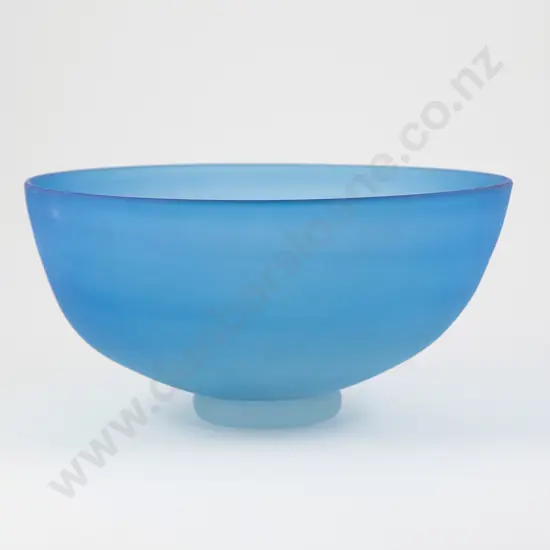 Ann Robinson Early Cast Glass Footed Bowl in light blue colour way